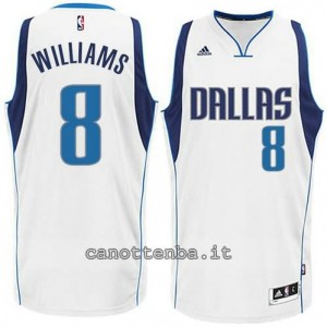 maglia deron williams #8 dallas mavericks 2015 bianca