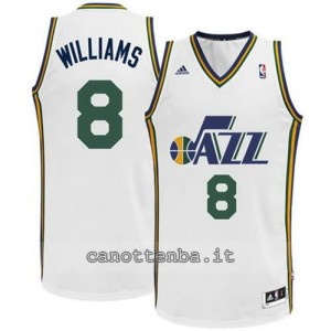 maglia deron williams #8 utah jazz revolution 30 bianca