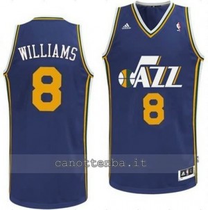 maglia deron williams #8 utah jazz revolution 30 blu