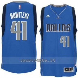 maglia dirk nowitzki #41 dallas mavericks 2014-2015 blu