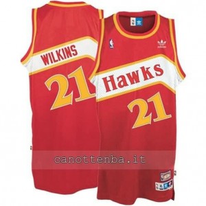 maglia dominique wilkins #21 atlanta hawks retro rosso