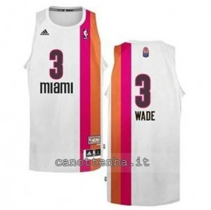 maglia dwyane wade #3 miami heat floridian bianca
