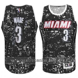 maglia dwyane wade #3 miami heat lights nero