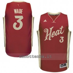 maglia dwyane wade #3 miami heat natale 2015 rosso