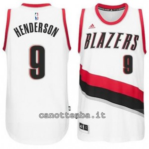 maglia gerald henderson #9 portland trail blazers 2014-2015 bianca