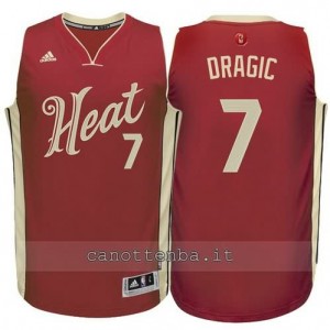 maglia goran dragic #7 miami heat natale 2015 rosso