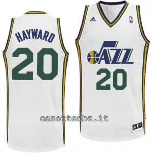 maglia gordon hayward #20 utah jazz revolution 30 bianca