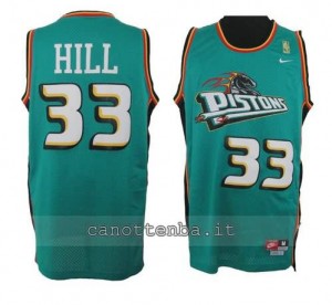 maglia grant hill #33 detroit pistons retro verde