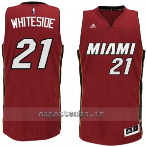 maglia hassan whiteside #21 miami heat 2014-2015 rosso