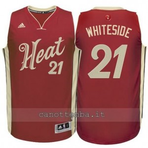 maglia hassan whiteside #21 miami heat natale 2015 rosso