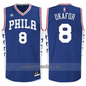 maglia jahlil okafor #8 philadelphia 76ers 2015-2016 blu