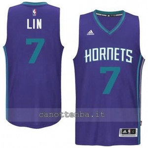 maglia jeremy lin #7 charlotte hornets 2015 porpora