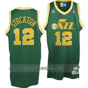 maglia john stockton #12 utah jazz classico verde