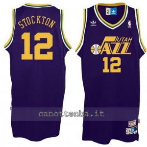 maglia john stockton #12 utah jazz soul blu