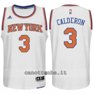 maglia jose calderon #3 new york knicks 2015 swingman bianca