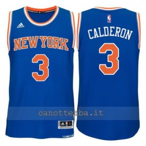 maglia jose calderon #3 new york knicks 2015 swingman blu