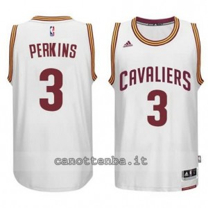 maglia kendrick perkins #3 cleveland cavaliers 2014-2015 bianca