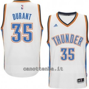 maglia kevin durant #35 oklahoma city thunder 2014-2015 bianca