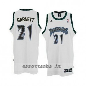 maglia kevin garnett #21 minnesota timberwolves bianca