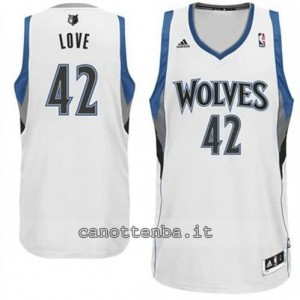 maglia kevin love #42 minnesota timberwolves revolution 30 bianca