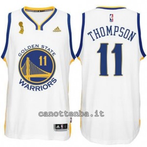 maglia klay thompson #11 golden state warriors campioni 2015 bianca