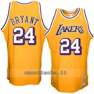 maglia kobe bryant #24 los angeles lakers 1970s giallo