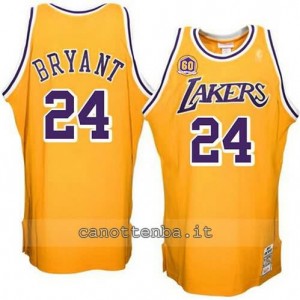 maglia kobe bryant #24 los angeles lakers showtime giallo