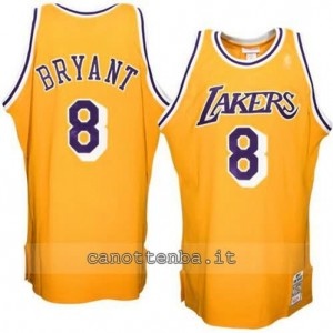 maglia kobe bryant #8 los angeles lakers 1996-1997 giallo