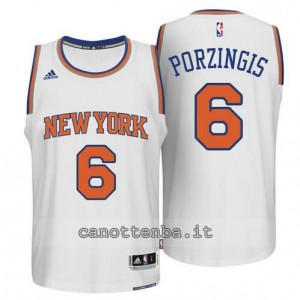 maglia kristaps porzingis #6 new york knicks 2015 bianca