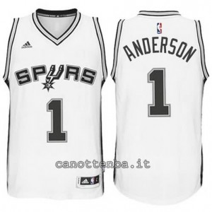 maglia kyle anderson #1 san antonio spurs 2014-2015 bianca