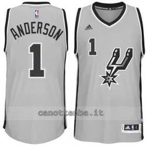 maglia kyle anderson #1 san antonio spurs 2014-2015 grigio