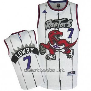 maglia kyle lowry #7 toronto raptors 2014-2015 bianca