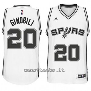 maglia manu ginobili #20 san antonio spurs 2014-2015 bianca