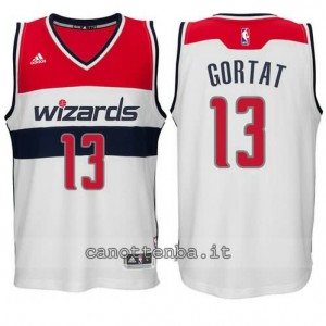 maglia marcin gortat #13 washington wizards 2014-2015 bianca