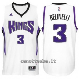 maglia marco belinelli #3 sacramento kings 2014-2015 bianca