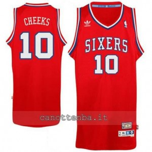 maglia maurice cheeks #10 philadelphia 76ers classico rosso