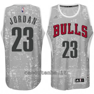 maglia michael jordan #23 chicago bulls lights grigio