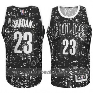 maglia michael jordan #23 chicago bulls lights nero