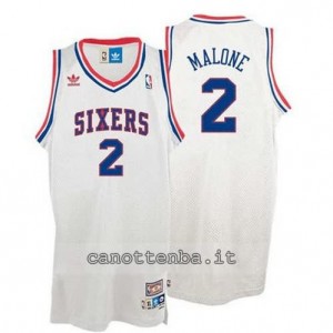 maglia moses malone #2 philadelphia 76ers soul bianca