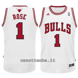 maglia nba bambino chicago bulls derrick rose #1 bianca