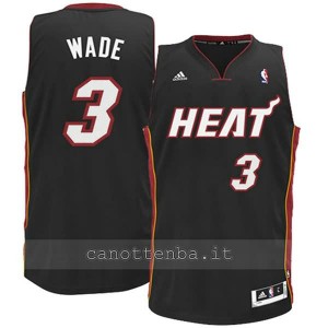 maglia nba bambino miami heat dwyane wade #3 nero