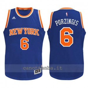 maglia nba bambino new york knicks kristaps porzingis #6 blu