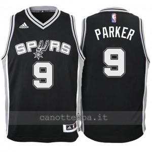 maglia nba bambino san antonio spurs tony parker #9 nero