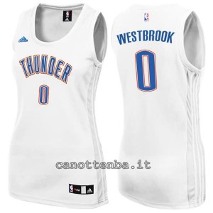 maglia nba donna oklahoma city thunder russell westbrook #0 bianca