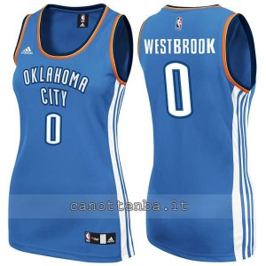 maglia nba donna oklahoma city thunder russell westbrook #0 blu