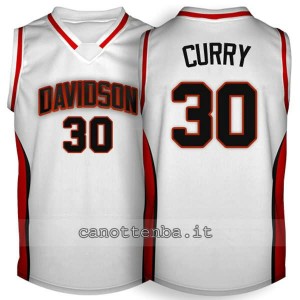 maglia ncaa davidson 2007-2009 stephen curry #30 bianca