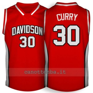 maglia ncaa davidson 2007-2009 stephen curry #30 rosso