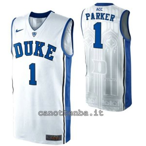 maglia ncaa duke university jabari parker #1 bianca