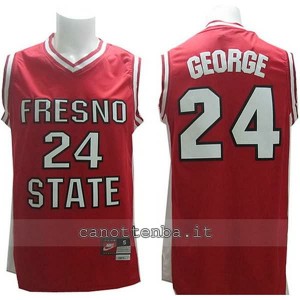 maglia ncaa fresno state bulldogs paul george #24 rosso