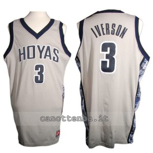 maglia ncaa georgetown hoyas allen iverson #3 grigio